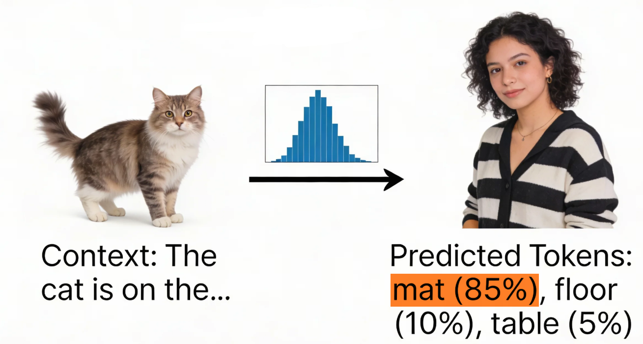Next Token Prediction 的训练过程示意图